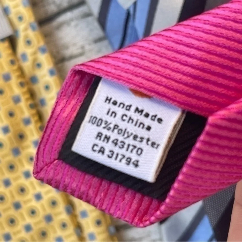 Geoffrey Beene Tie bundle hot pink yellow blue lot